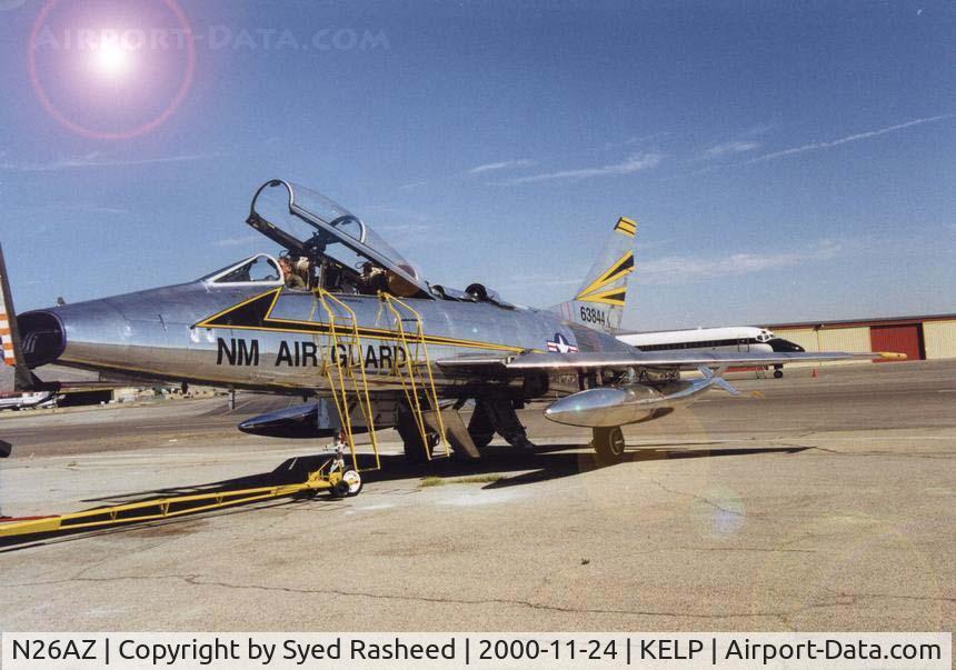 N26AZ, 1956 North American F-100F-10-NA Super Sabre C/N 56-3844 (243-120), N26AZ - Outside Hanger after Mach 1 run over Mexico