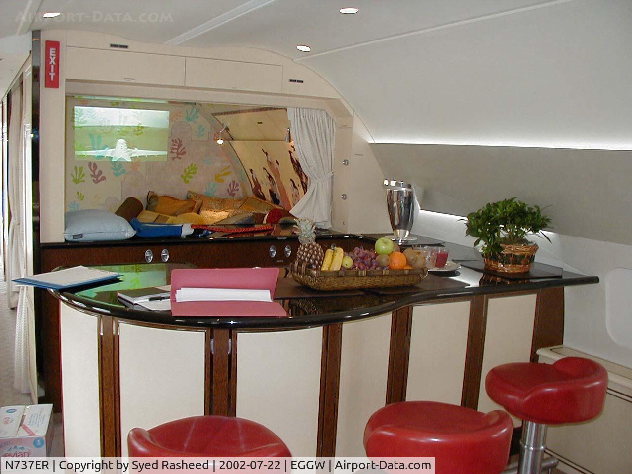 N737ER, 2000 Boeing 737-7CJ BBJ C/N 30754, N737ER Interior - Bar and Bedroom