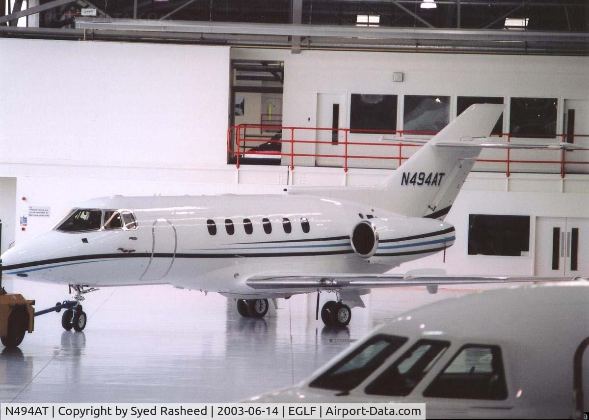 N494AT, 1987 British Aerospace BAe.125 Series 800A C/N 258103, Kaiserair Hawker in TAg Hanger # 2