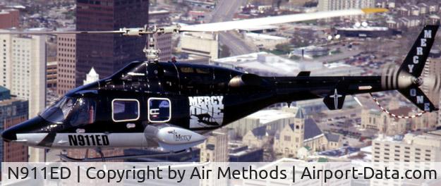 N911ED, 1986 Bell 222U C/N 47551, Mercy-1 (Des Moines, IA.)