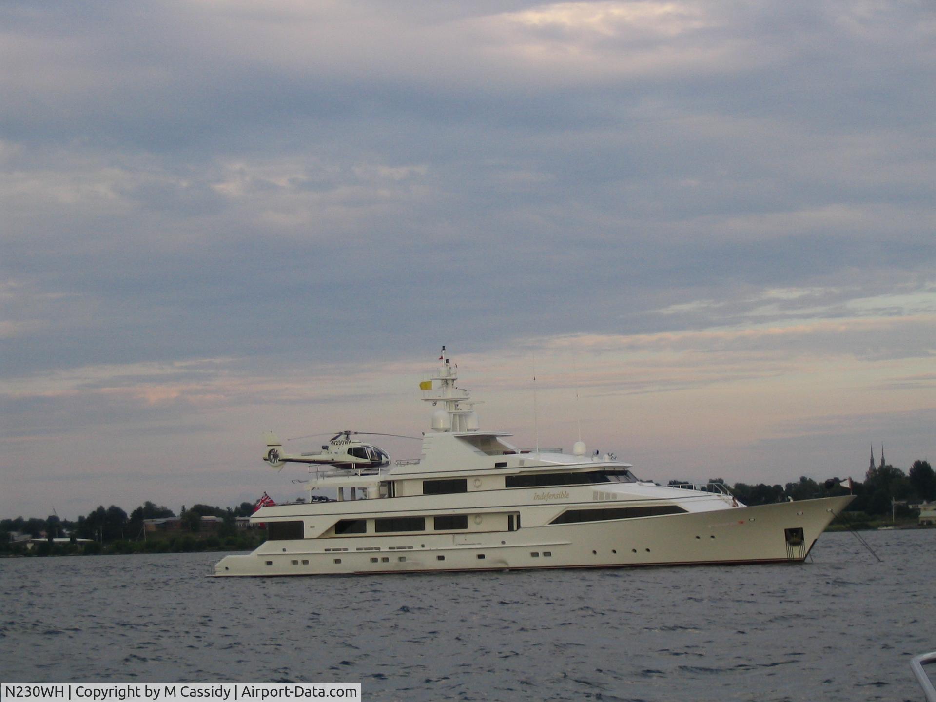 N230WH, Eurocopter EC-130B-4 (AS-350B-4) C/N 3745, on the yacht indefensible