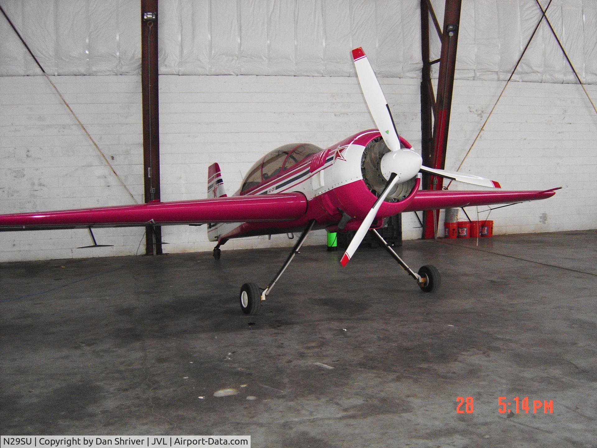 N29SU, Sukhoi Su-29 C/N 72-01, hangered at JVL airport, 2004
