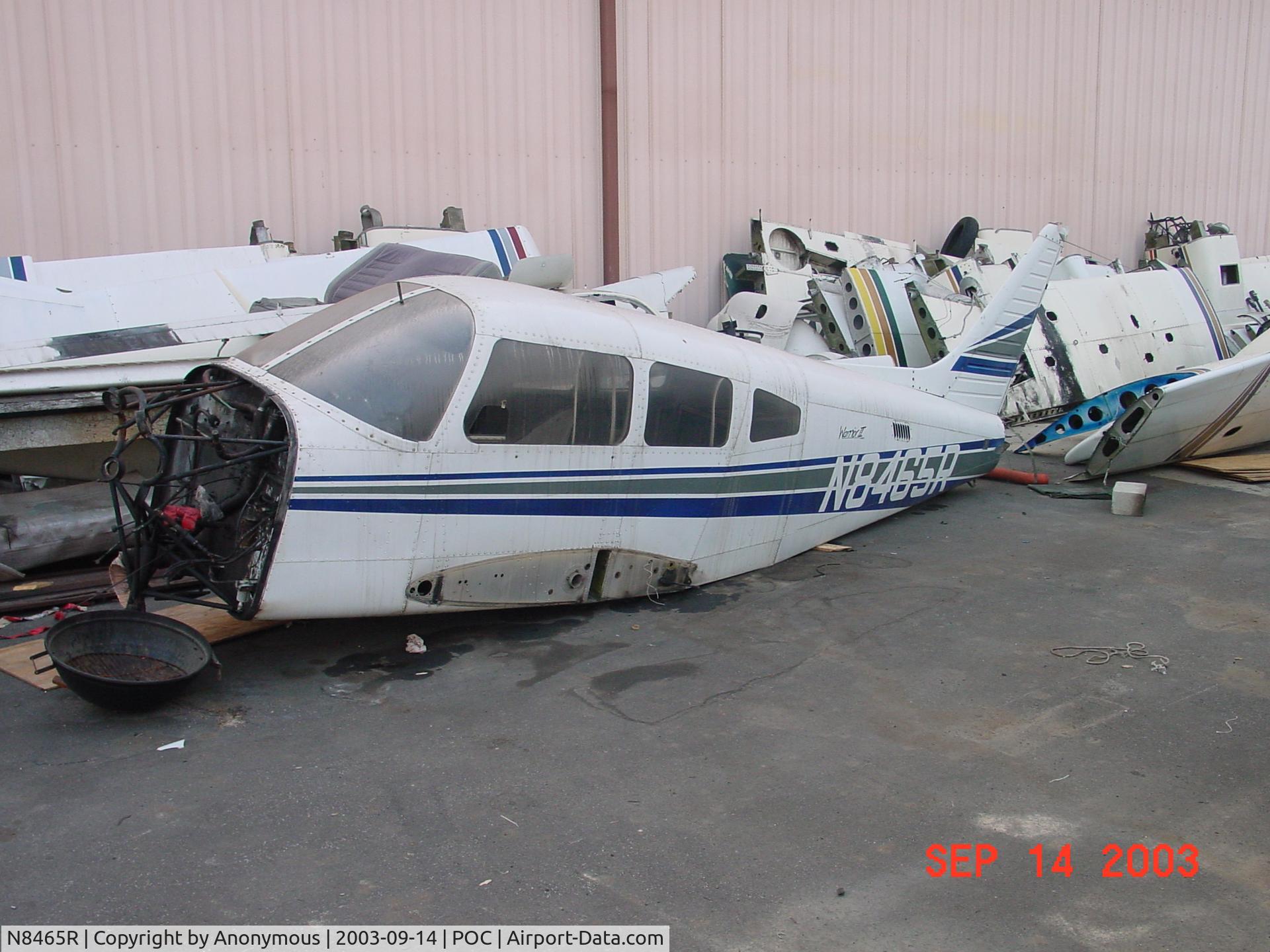 N8465R, 1981 Piper PA-28-161 C/N 28-8216031, Junked after prop-separation accident
