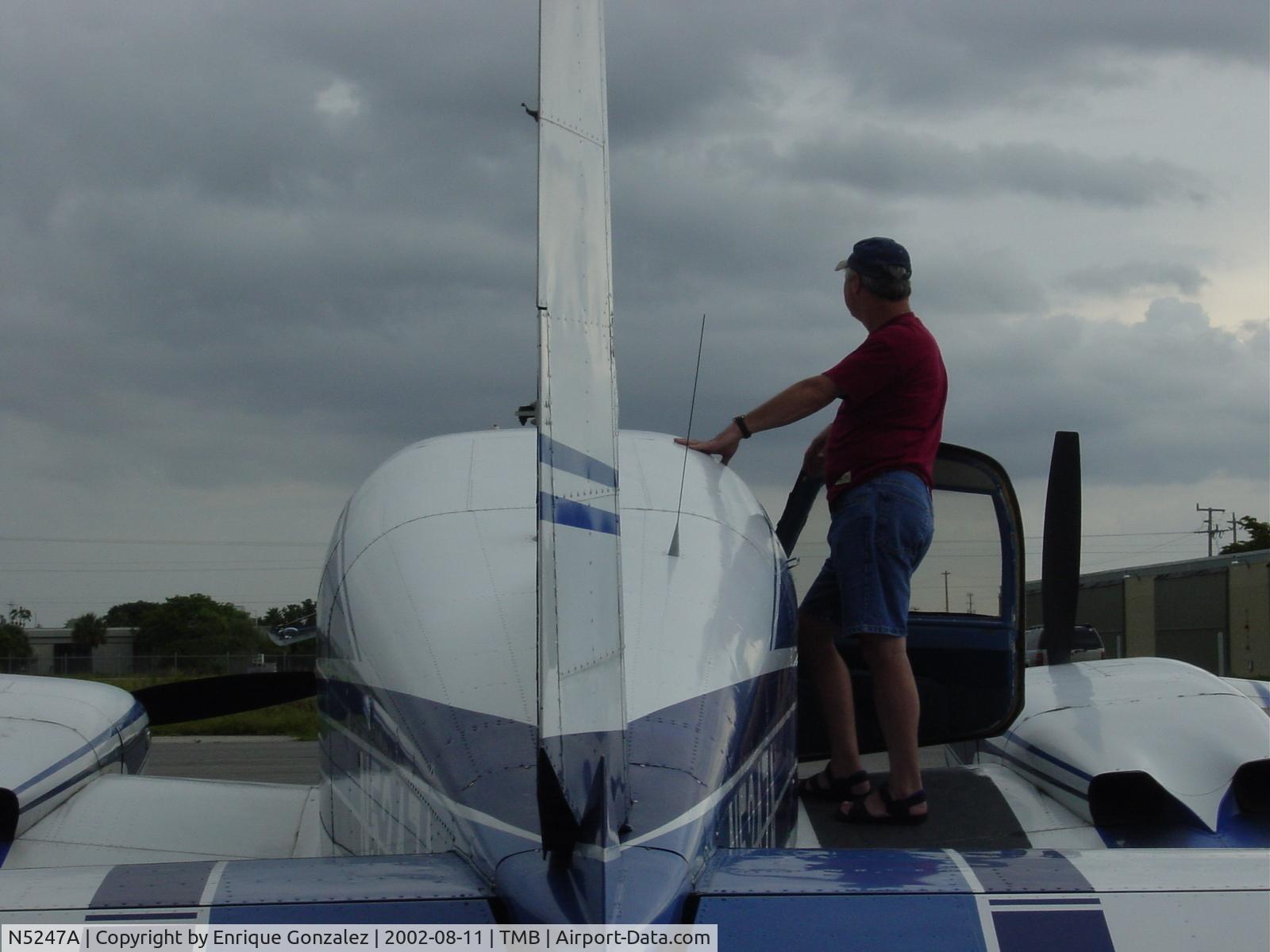 N5247A, 1956 Cessna 310 C/N 35447, Tail end