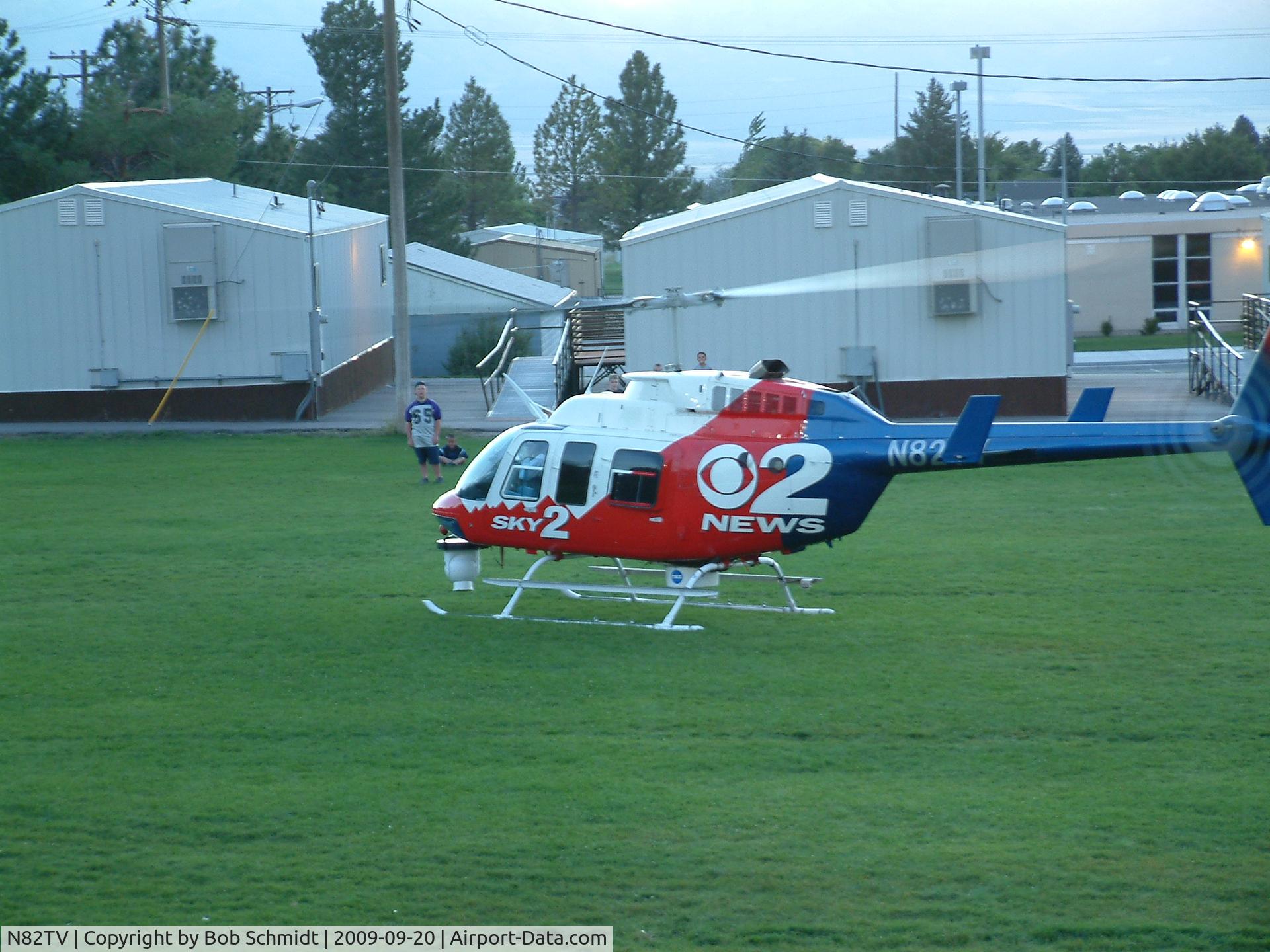 N82TV, 1993 Bell 206L-4 LongRanger IV LongRanger C/N 52028, At Tooele High School game