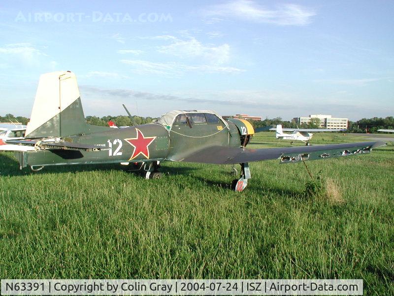 N63391, 1982 Nanchang CJ-6 C/N 3632012, Yak at Blue Ash Airport, Cincinnati. Shot from right rear.