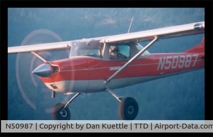 N50987, 1968 Cessna 150J C/N 15069690, In flight in Oregon with previous owner