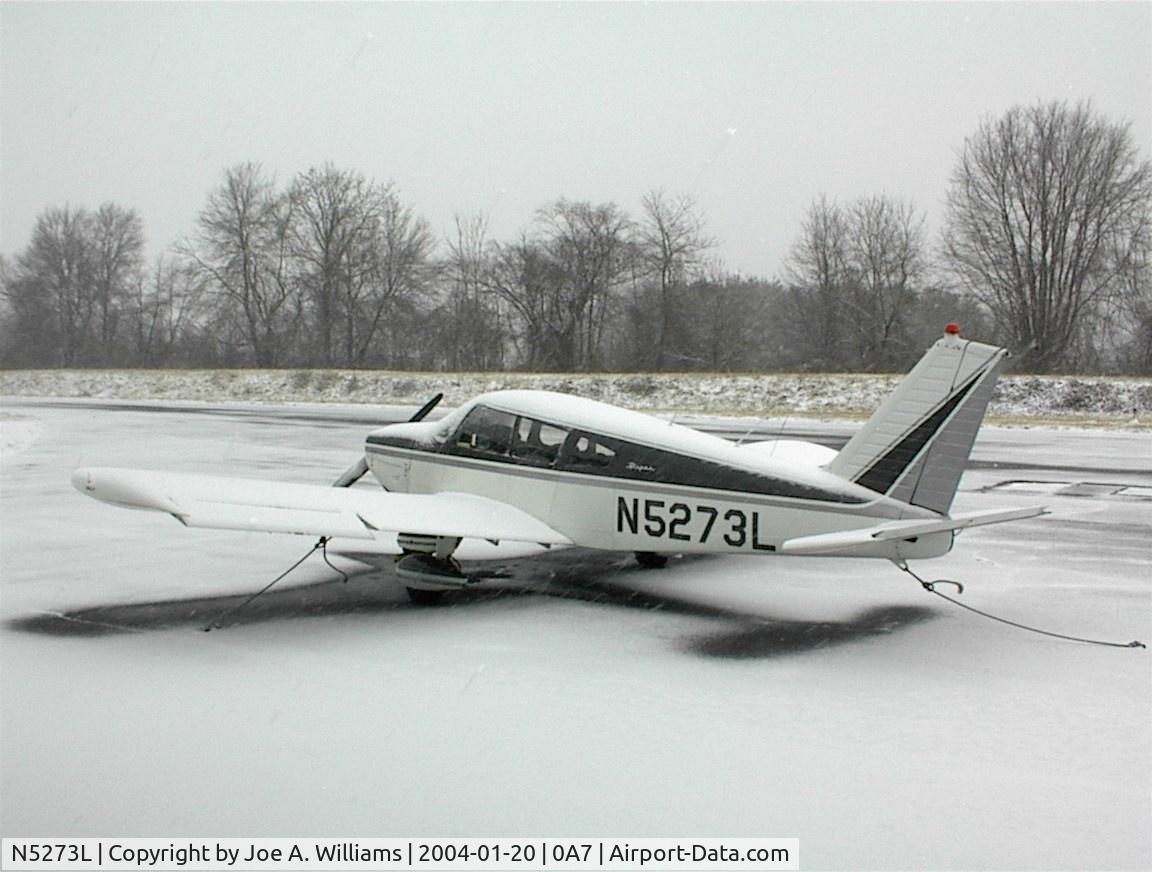 N5273L, 1967 Piper PA-28-180 C/N 28-4571, Cherokee in the snow
