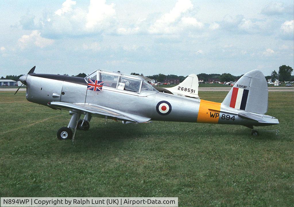 N894WP, 1952 De Havilland DHC-1 Chipmunk T.10 C/N C1/0679, Caught flying the flag for Britain at Oshkosh 1987