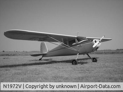 N1972V, 1947 Cessna 120 C/N 14183, N1972V in black and white