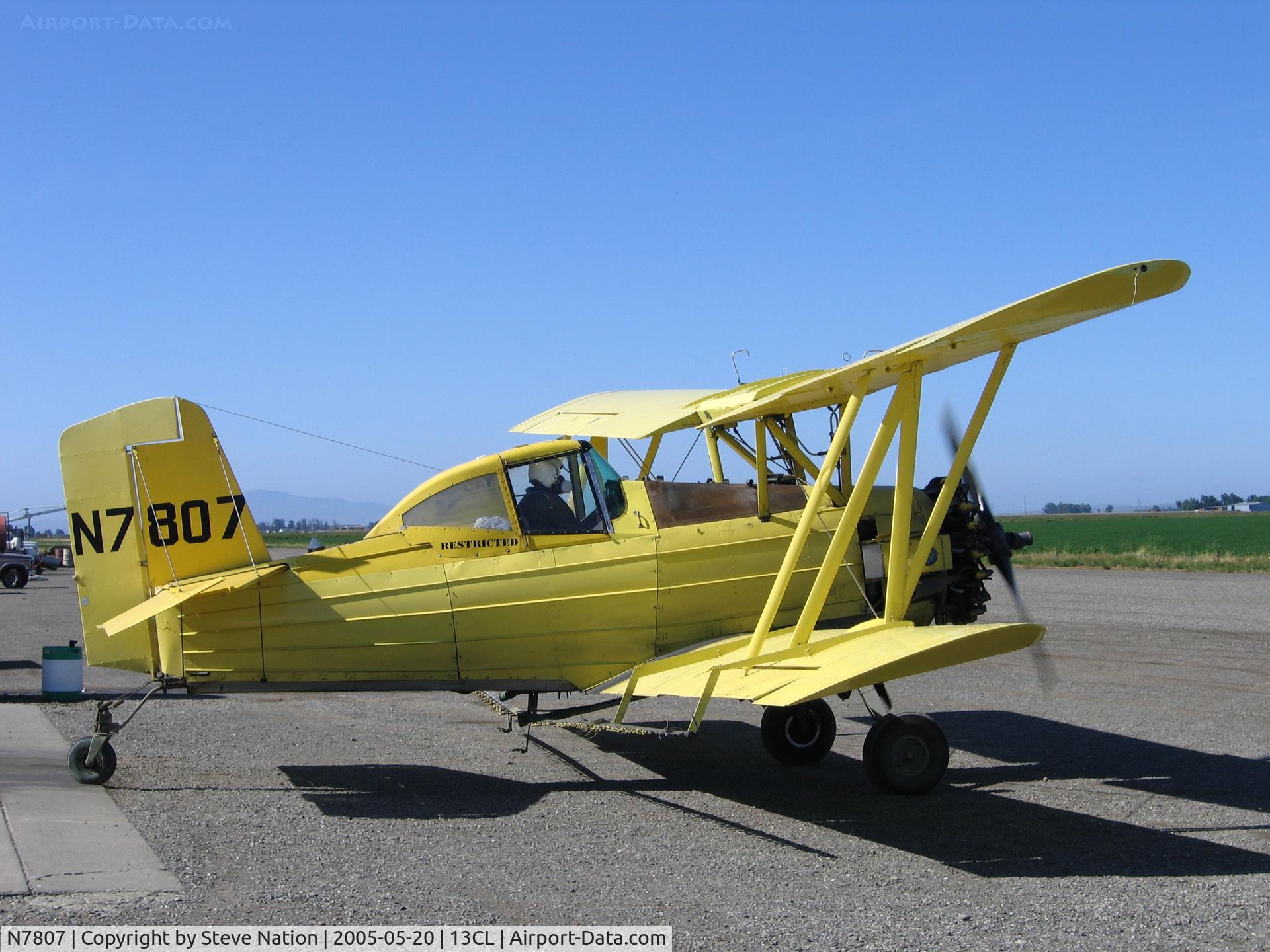 N7807, 1972 Grumman-Schweizer G-164A C/N 1012, Dixon Aviation Ag-Cat photographed at Maine-Prairie airstrip south of Dixon, CA