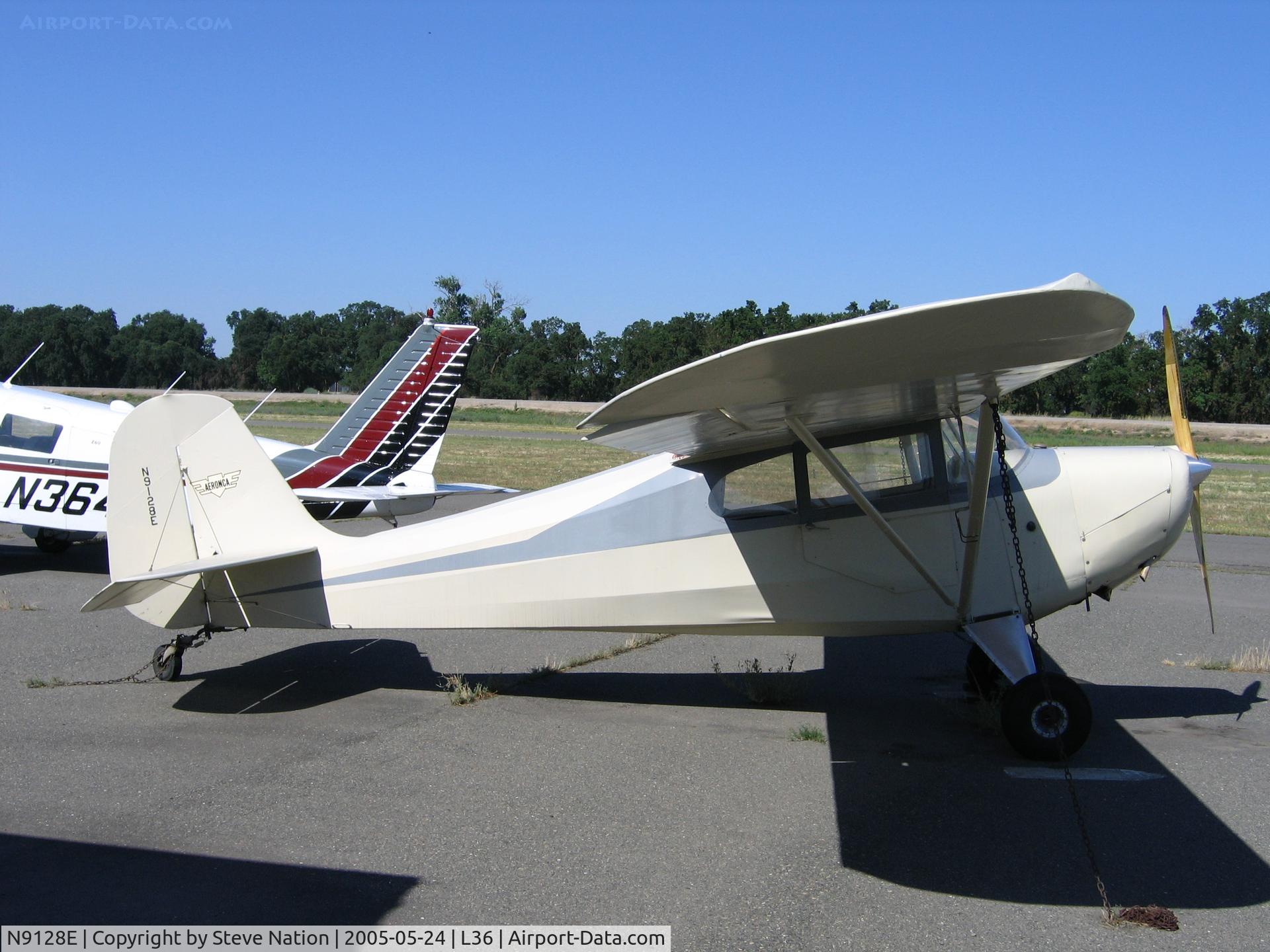 N9128E, 1946 Aeronca 11AC Chief C/N 11AC-761, Photographed at Rio Linda Airport near Sacramento, CA