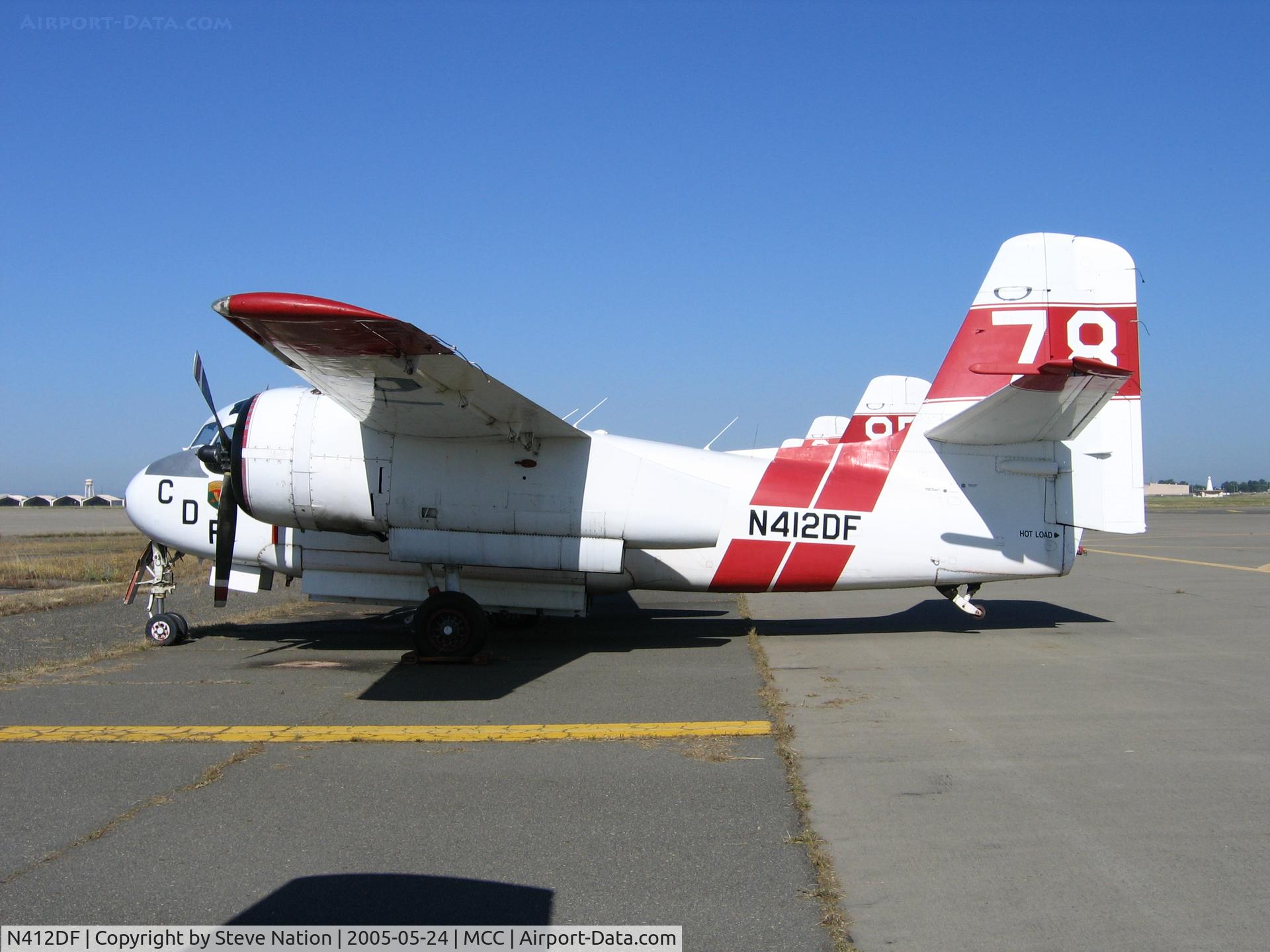 N412DF, 1955 Grumman S2F-1 (TS-2A) Tracker C/N 222, CDF TS-2A #78 on CDF ramp at McClellan AFB, CA (now retired)