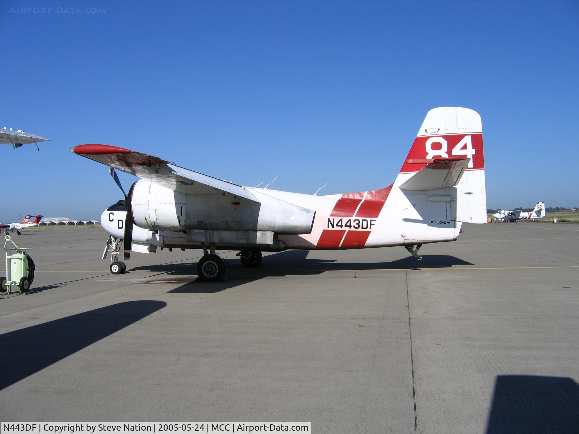 N443DF, Grumman S2F-1 Tracker C/N 195, CDF TS-2A #84 on CDF ramp at McClellan AFB, CA (retired after 2004 season)