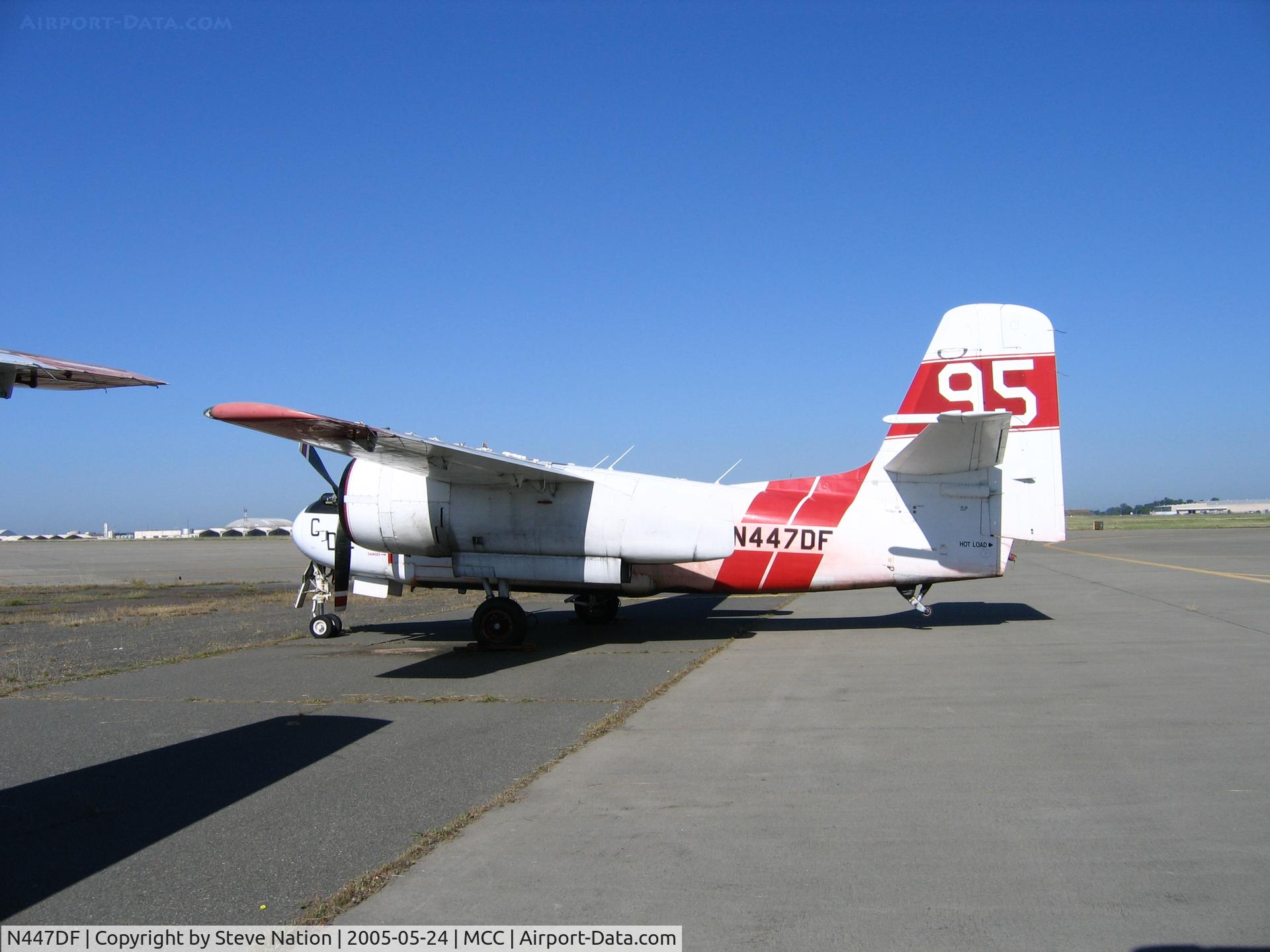 N447DF, 1956 Grumman S2F-1 (TS-2A) Tracker C/N 417, CDF TS-2A #95 on CDF ramp at McClellan AFB, CA (retired, used for spares)