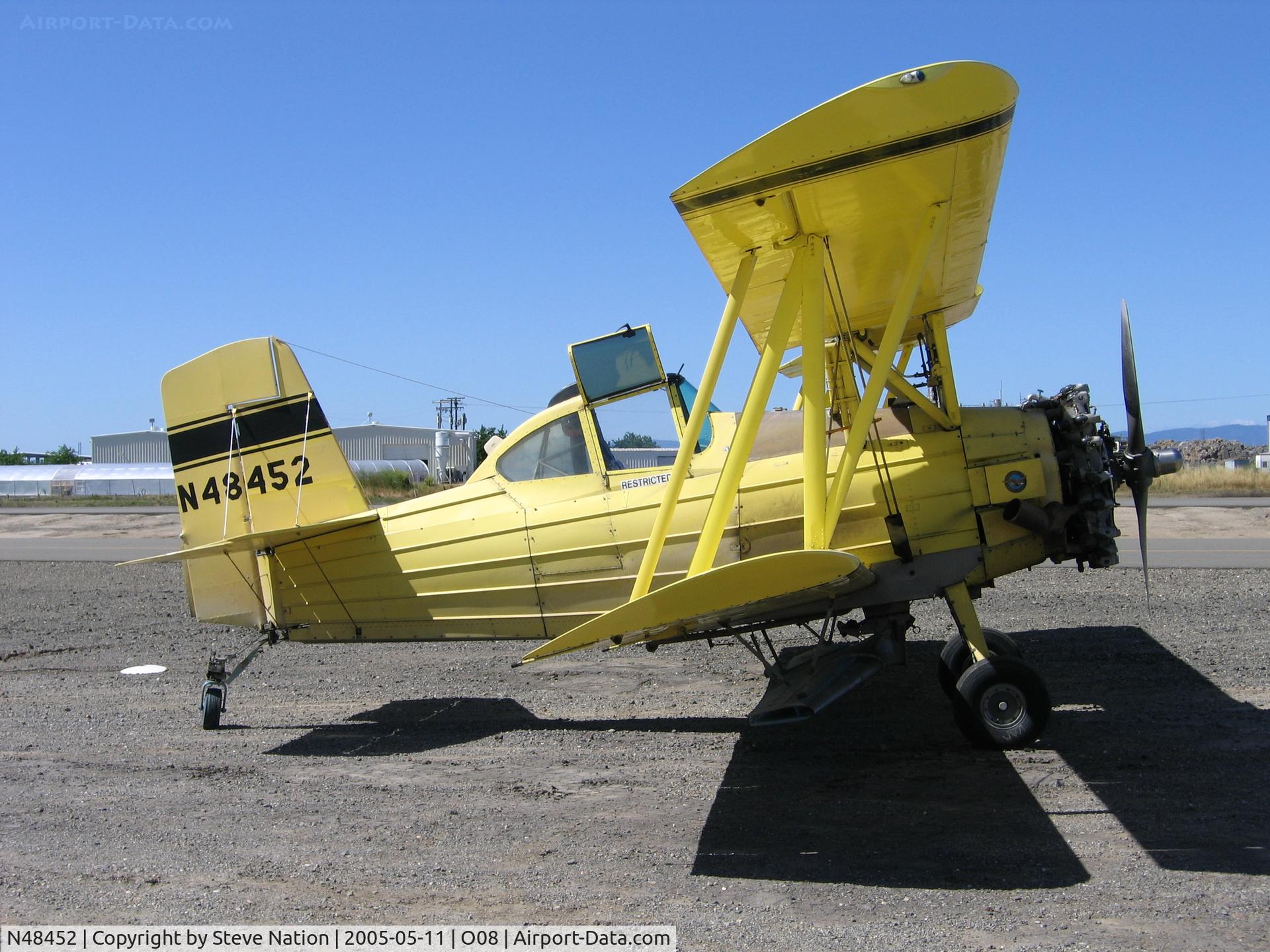 N48452, 1976 Grumman-Schweizer G-164B C/N 24B, Valley Flying Service Ag-Cat during rice planting season at Colusa Airport, CA