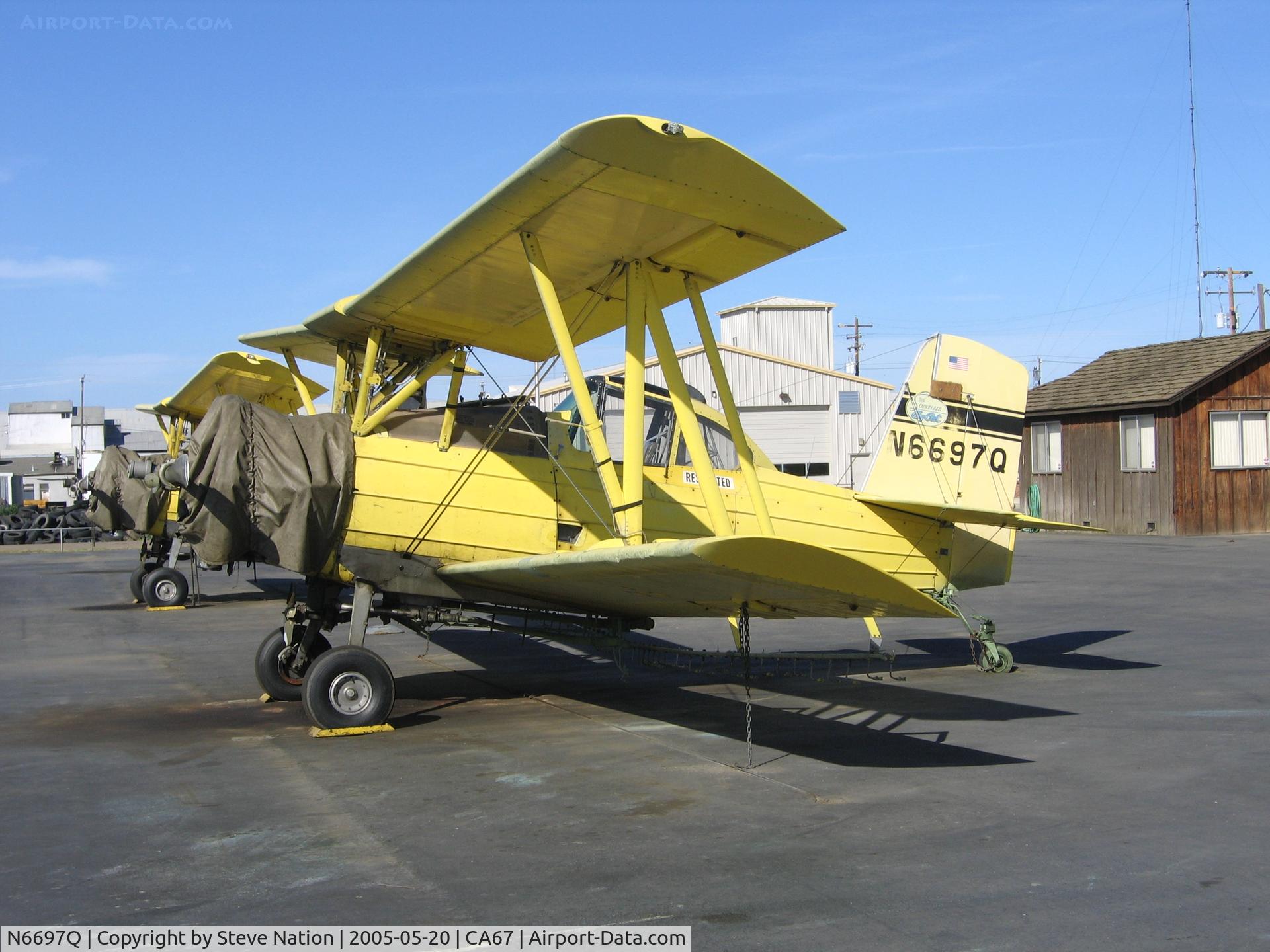 N6697Q, 1977 Grumman-Schweizer G-164B C/N 207B, Valley Dusters Ag-Cat rigged for spraying at Westley, CA