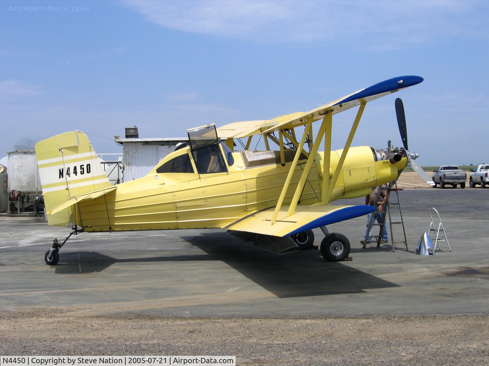 N4450, 1973 Grumman-Schweizer G-164A C/N 1048, Pacific Valley Aviation's 1973 Grumman G-164B with turbo-prop conversion at their airstrip NE of Arbuckle, CA