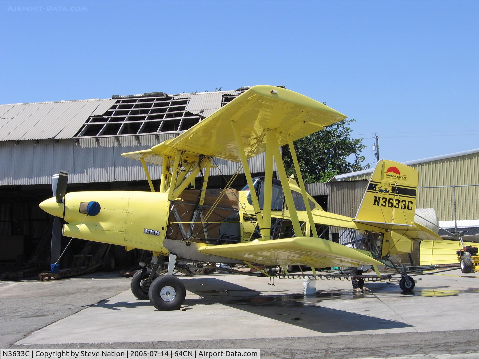N3633C, 1986 Schweizer Aircraft Corp G-164B C/N 776B, Sunrise Dusters 1986 Schweizer G-164B rigged for spraying at airstrip N of Knight's Landing, CA