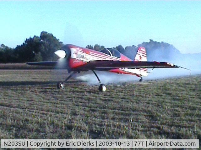 N203SU, 1989 Sukhoi Su-26 C/N 02-03, SU26 with smoke on