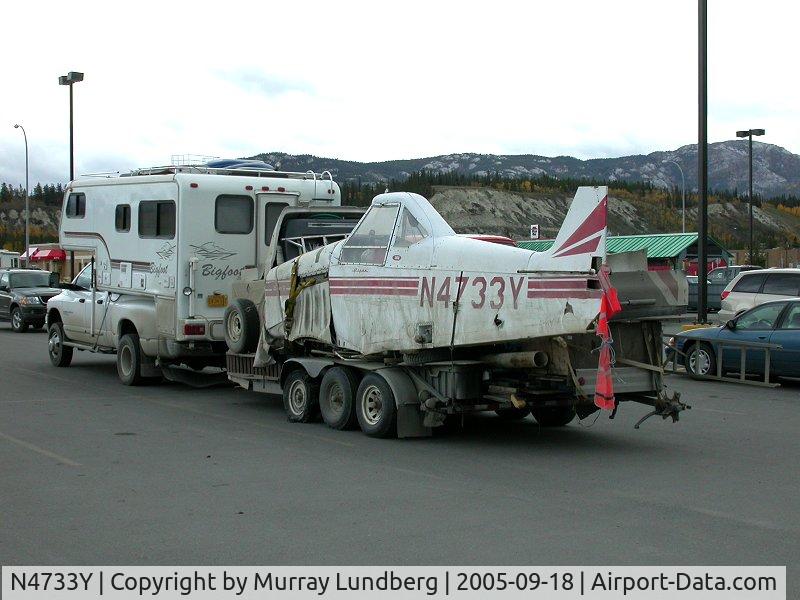 N4733Y, Piper PA-25 C/N 25176, This PA-25-180 was taken to Alaska in about 1992, and the FAA reports it as being destroyed in 1995. It is seen here at Whitehorse, Yukon Territory, apparently on the way south.