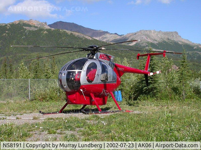 N58191, 1977 Hughes 369D C/N 1070187D, At Denali National Park, Alaska.