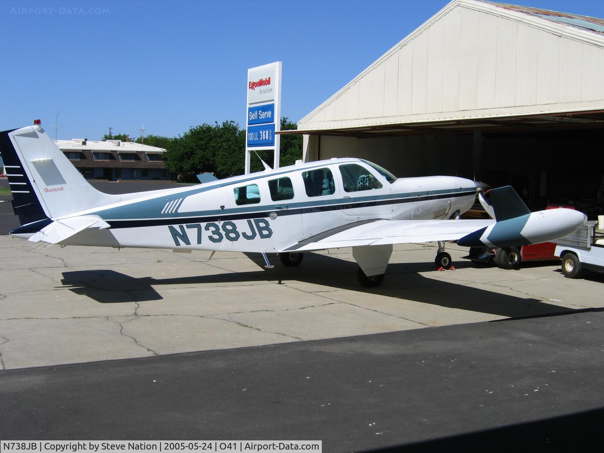 N738JB, 1996 Raytheon Aircraft Company A36 Bonanza C/N E-3018, Jim Bidzos' 1996 Beech A36 at Woodland-WATTS Airport, CA