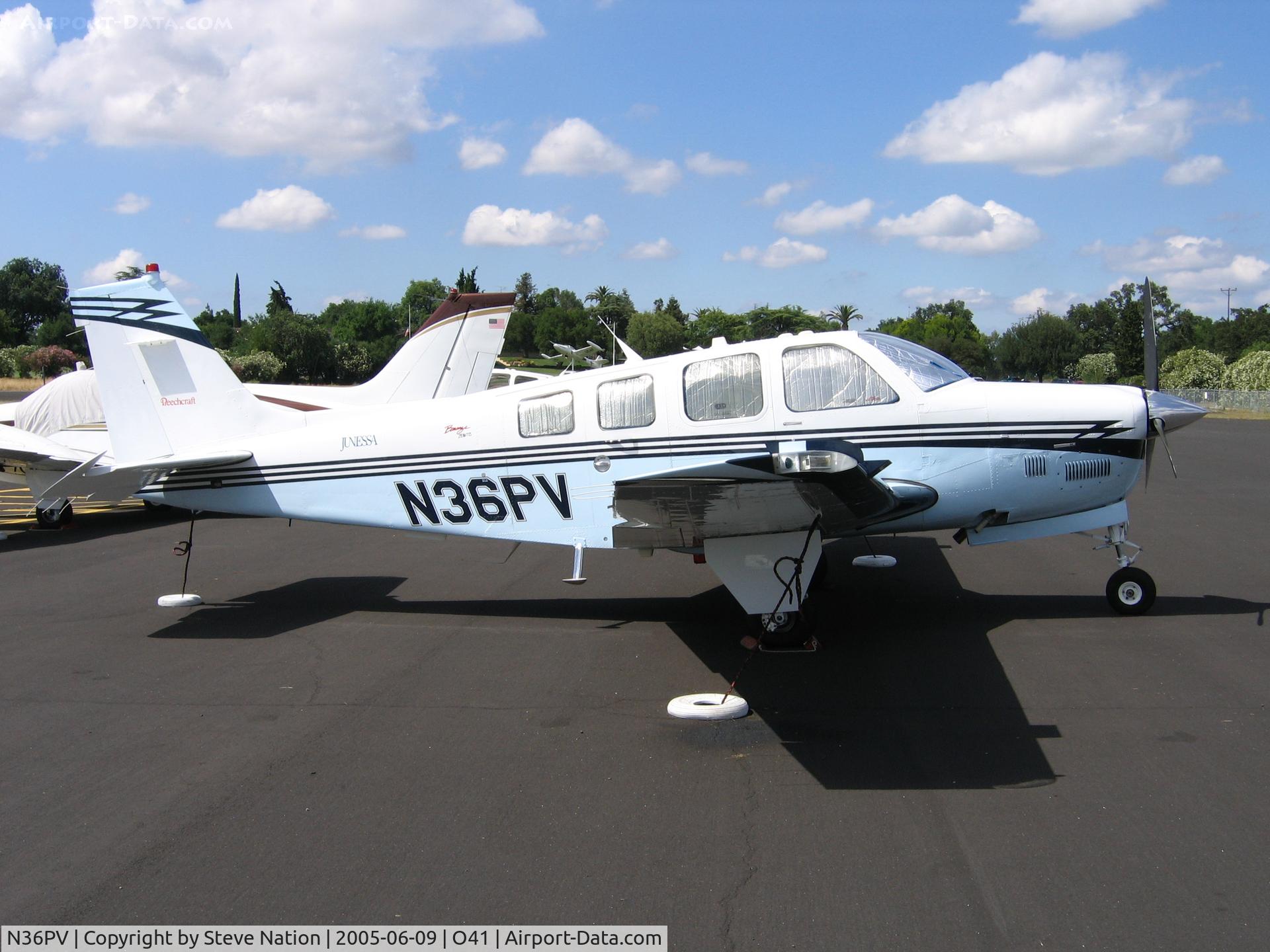 N36PV, 2002 Raytheon Aircraft Company B36TC Bonanza C/N EA-695, De-velde Holdings' 2002 B36TC at Woodland-WATTS Airport, CA 