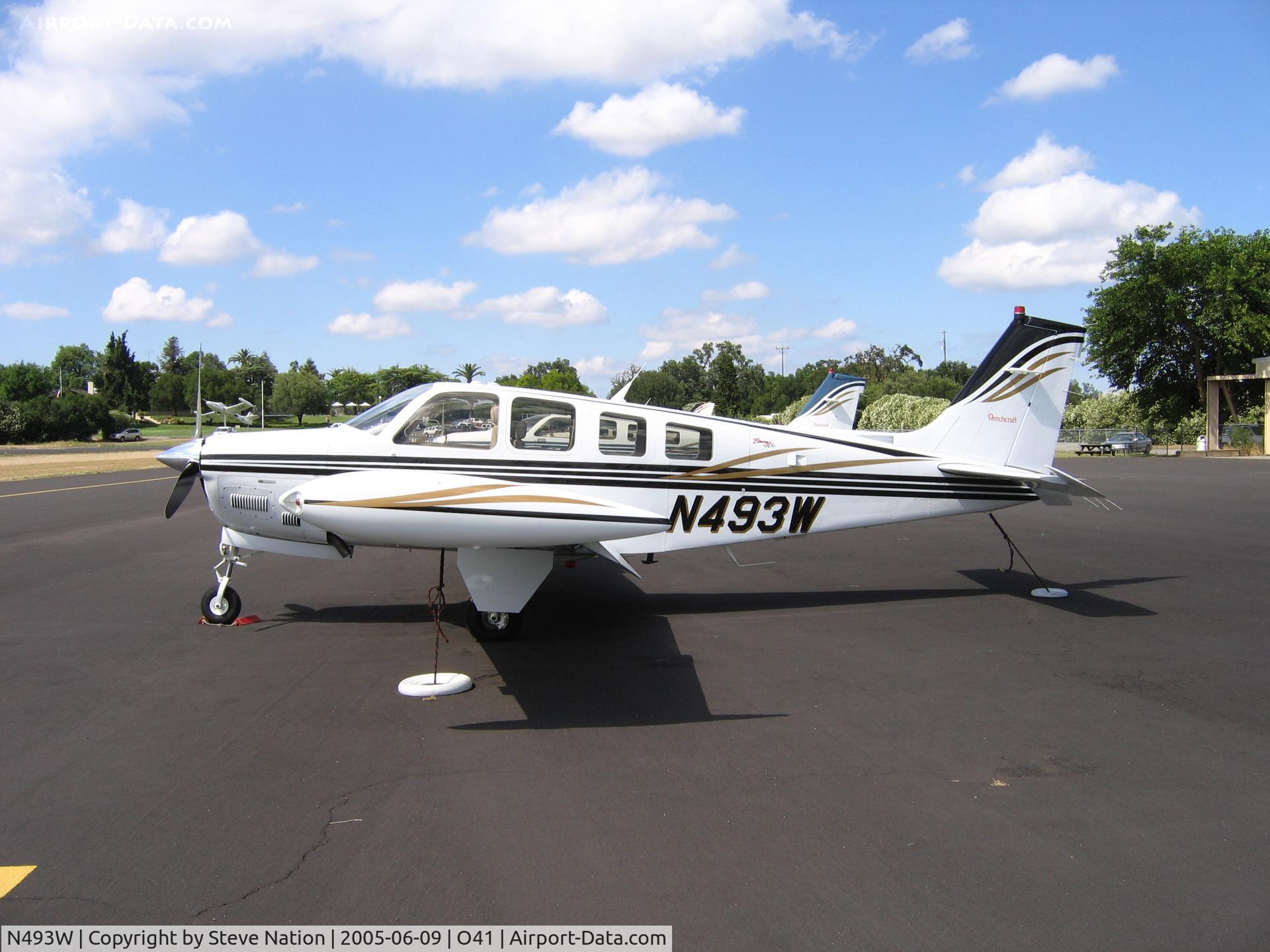 N493W, Raytheon Aircraft Company A36 Bonanza C/N E-3493, Daniel Wayman's A36 at Woodland-WATTS, CA