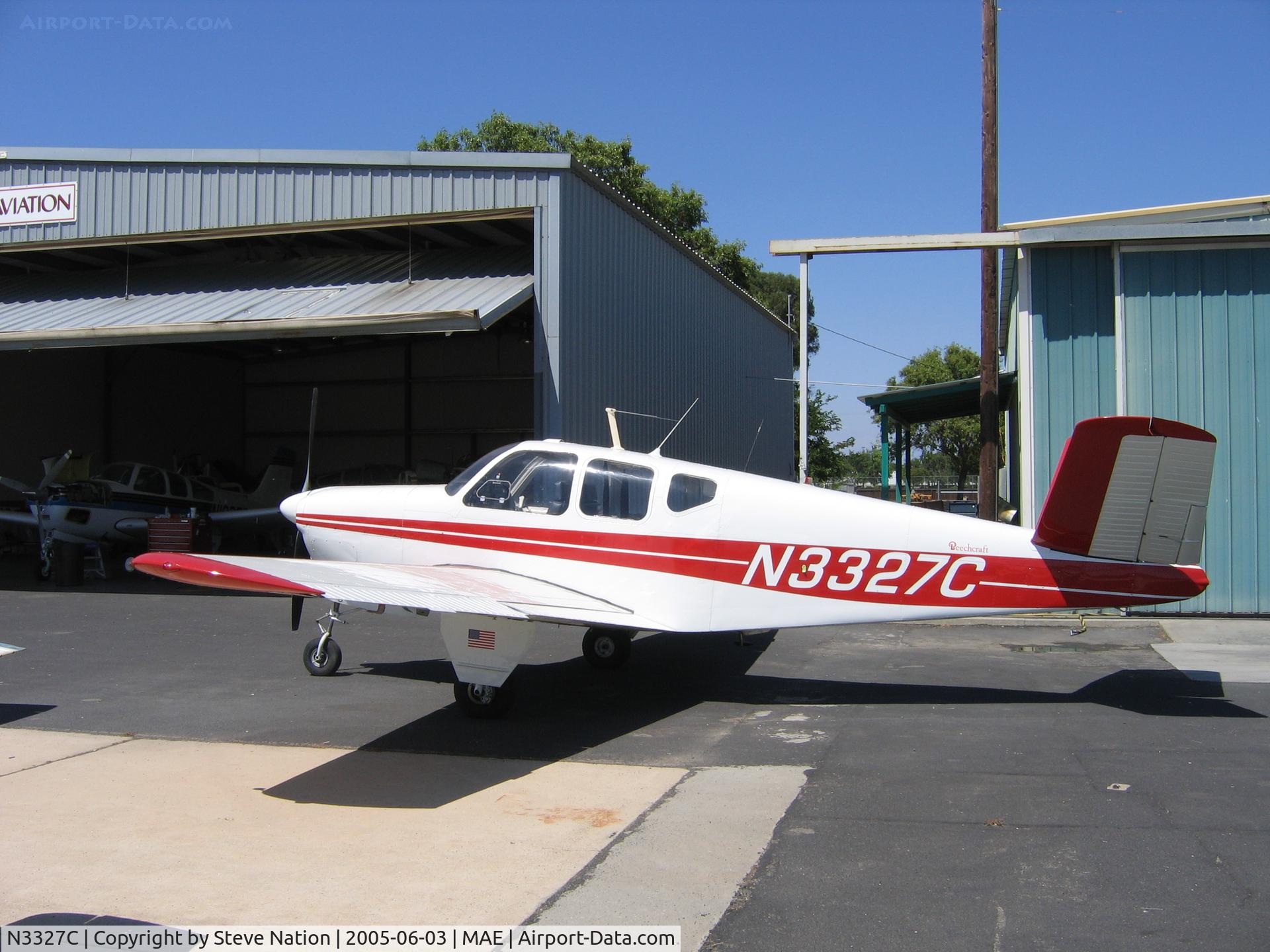 N3327C, 1955 Beech F35 Bonanza C/N D-4187, Keith Long's 1955 Beech F35 at Madera, CA
