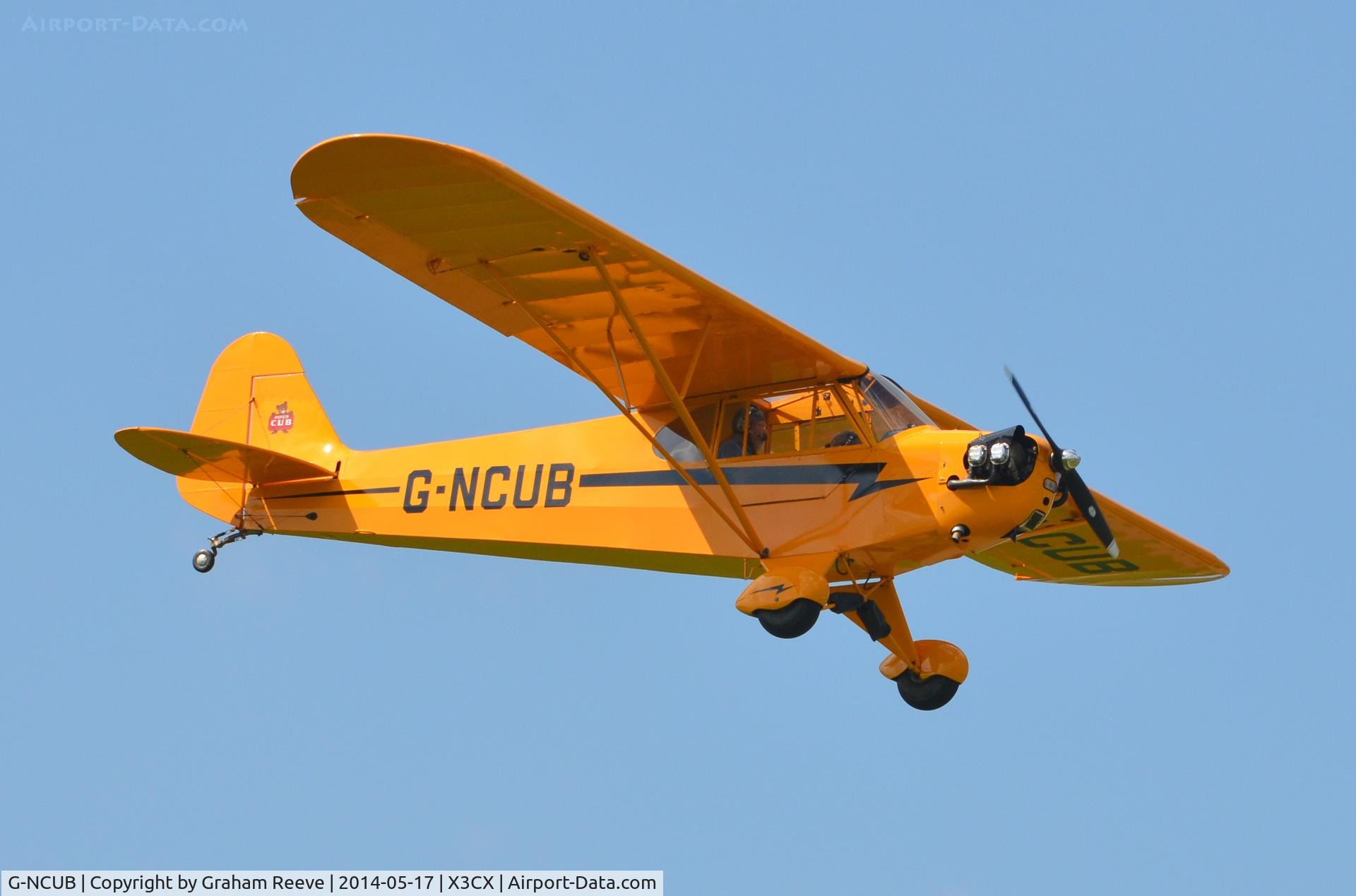 G-NCUB, 1944 Piper L-4H Grasshopper (J3C-65D) C/N 11599, About to land at Northrepps.
