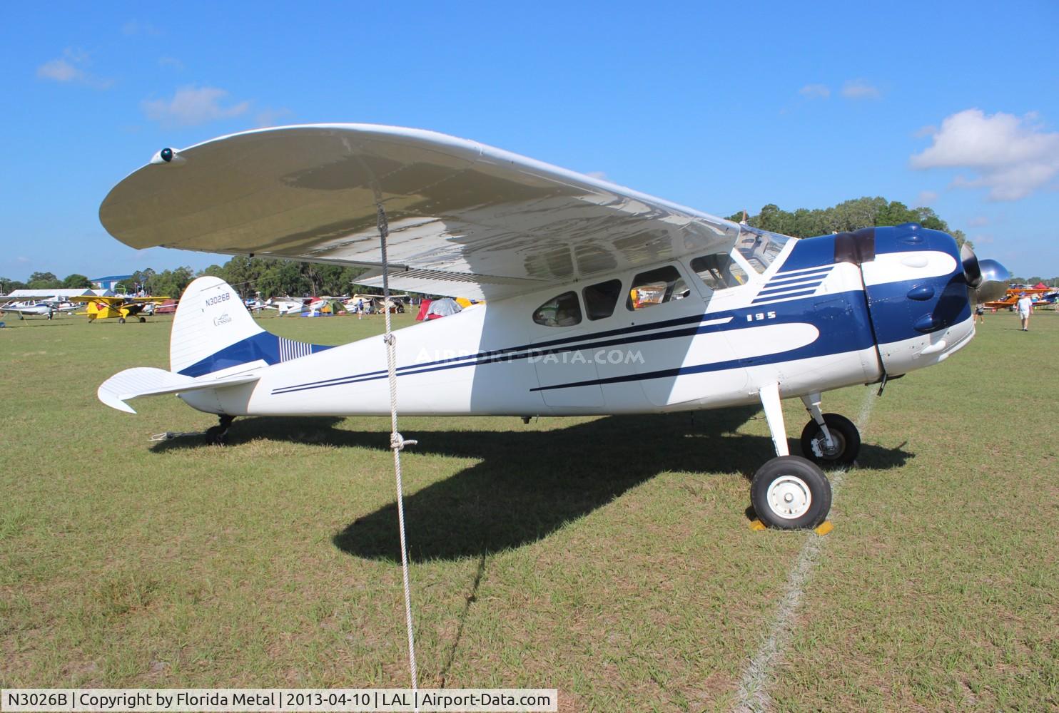 N3026B, 1952 Cessna 195B Businessliner C/N 7909, Cessna 195 at Sun N Fun