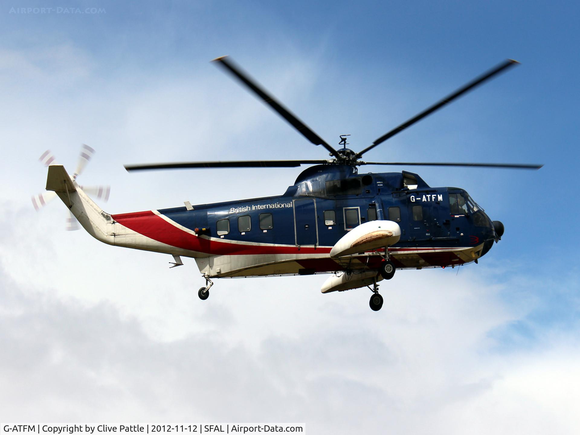 G-ATFM, 1965 Sikorsky S-61N C/N 61270, Pictured at take-off at SFAL following refuelling stop