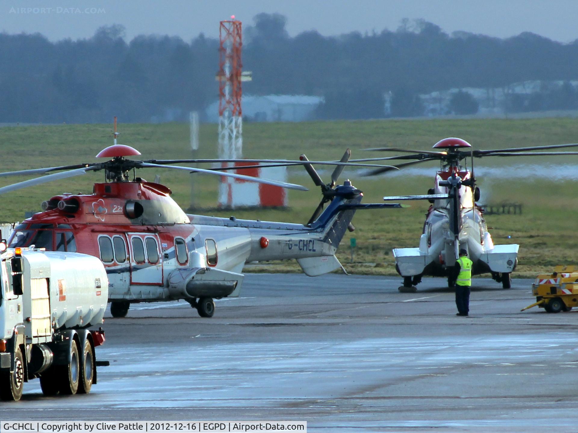 G-CHCL, 2007 Eurocopter EC-225LP Super Puma Mk2+ C/N 2674, Bond Helicopter apron action at Aberdeen EGPD