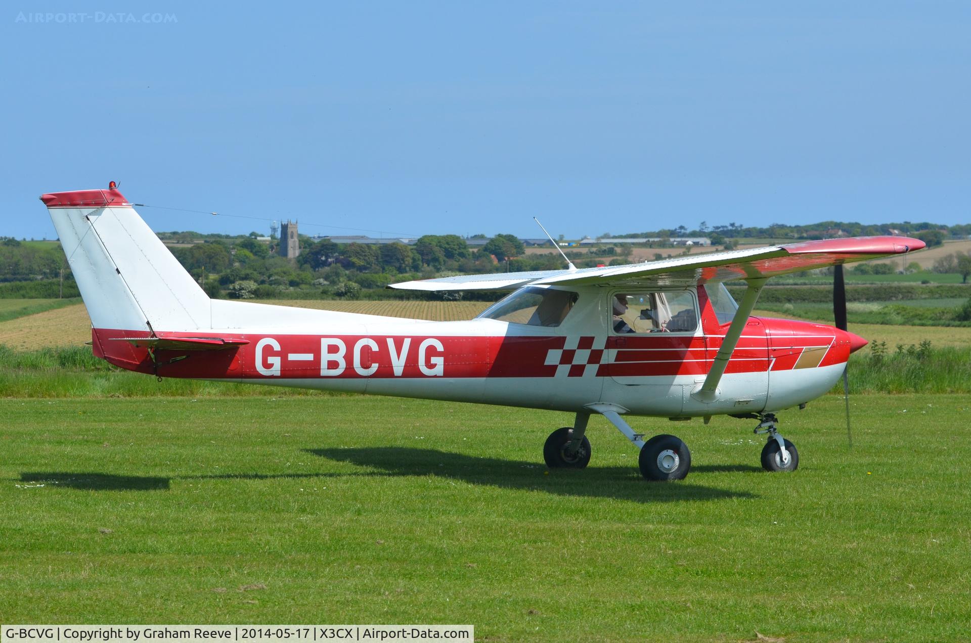 G-BCVG, 1974 Reims FRA150L Aerobat C/N 0245, Just landed at Northrepps.