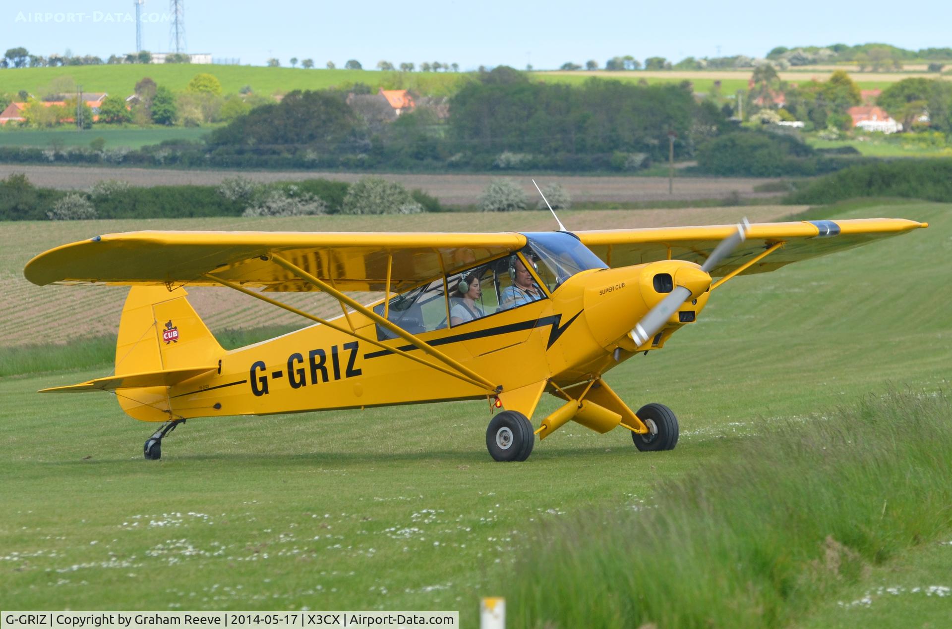 G-GRIZ, 1954 Piper PA-18-135 Super Cub C/N 18-3123, Just landed at Northrepps.