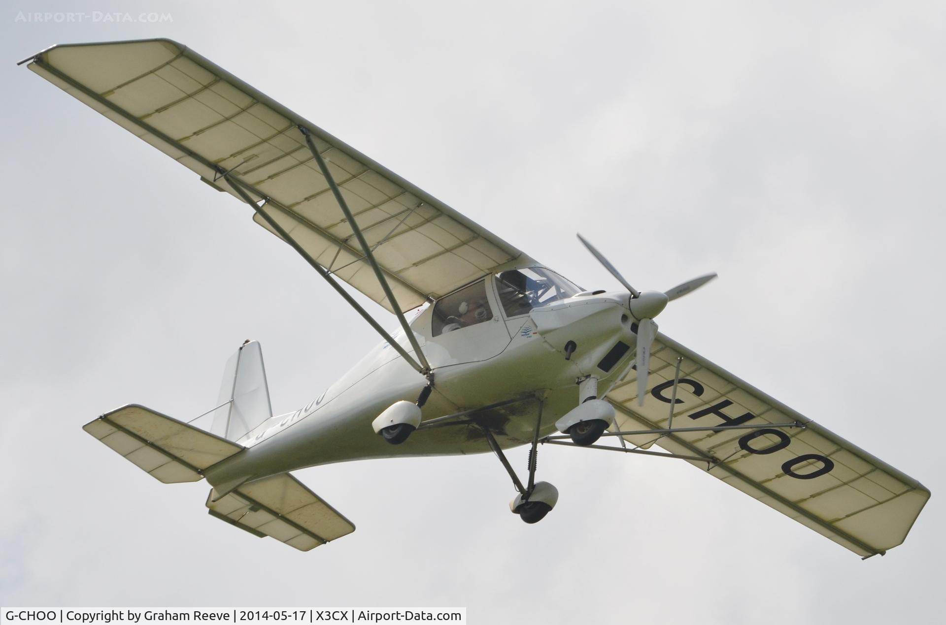G-CHOO, 2012 Comco Ikarus C42 FB80 C/N 1205-7204, Overhead at Northrepps.