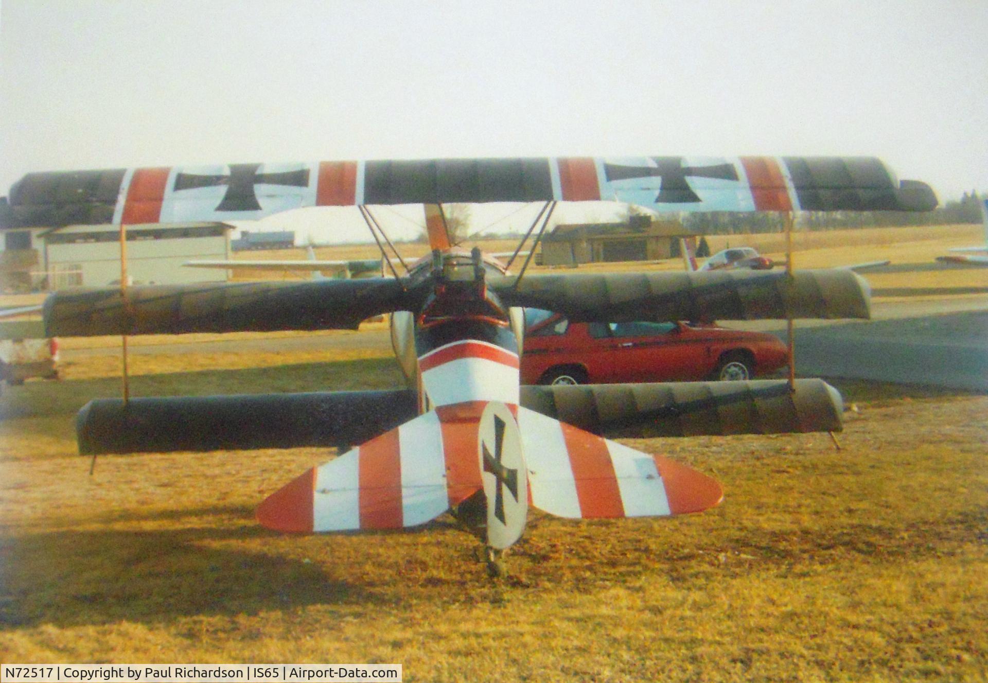 N72517, 1980 Fokker Dr.1 Triplane Replica C/N H-1, Fokker DR1 N72517