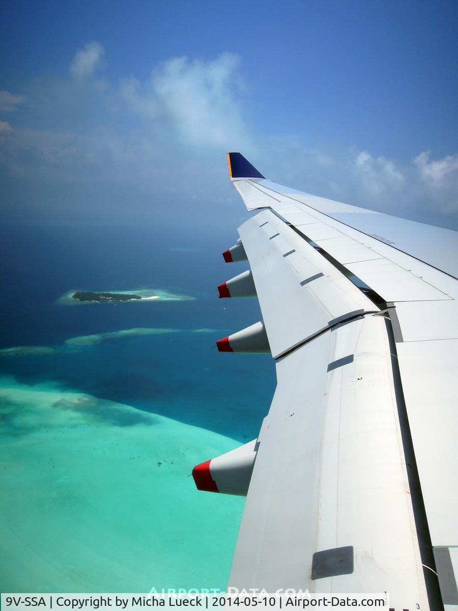 9V-SSA, 2013 Airbus A330-343X C/N 1485, Approach to Malé
