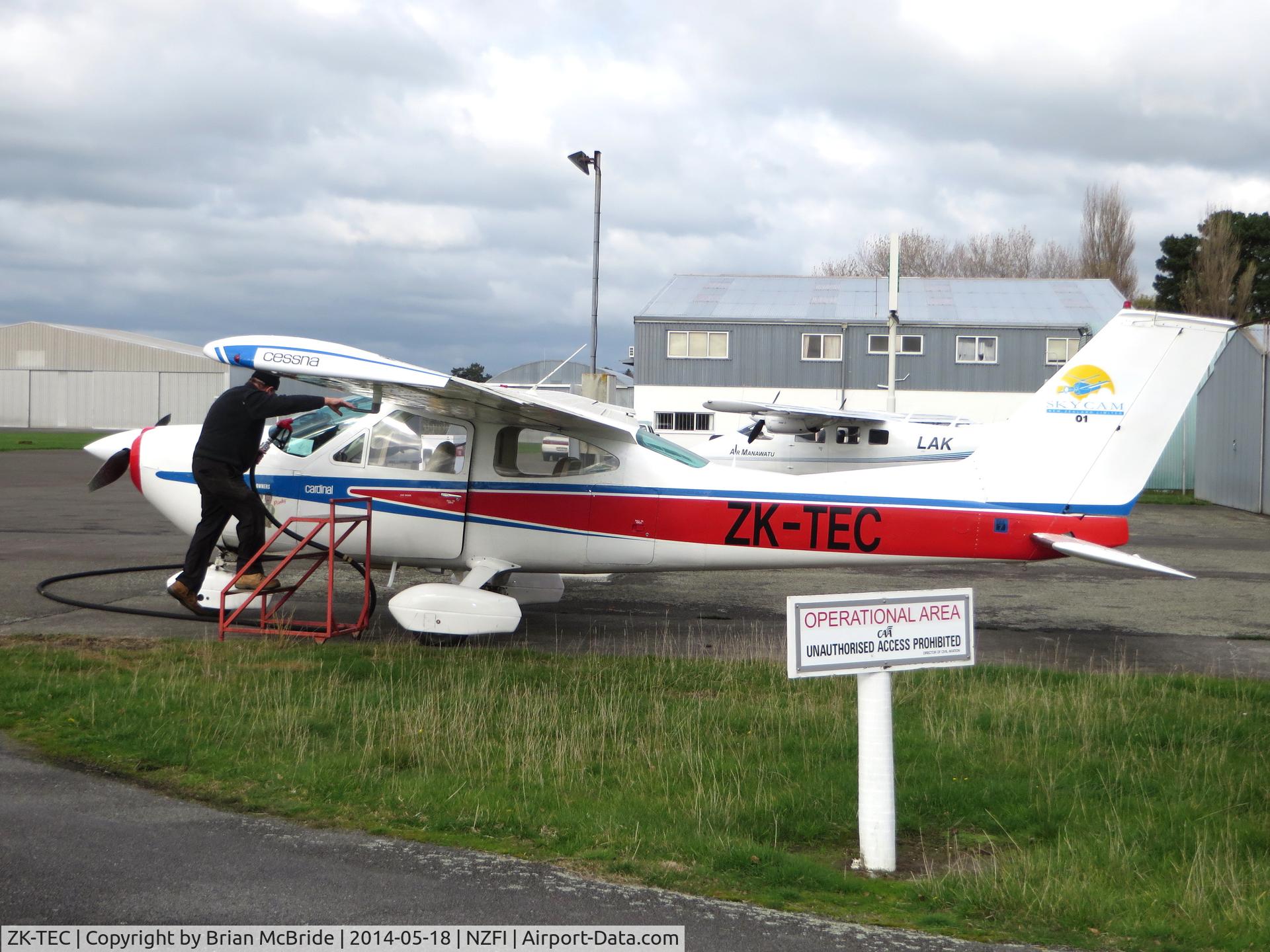ZK-TEC, Cessna 177B Cardinal C/N 17701473, Cessna 177B Cardinal. ZK-TEC cn 17701473. Feilding Aerodrome (ICAO NZFI). Image © Brian McBride. 18 May 2014