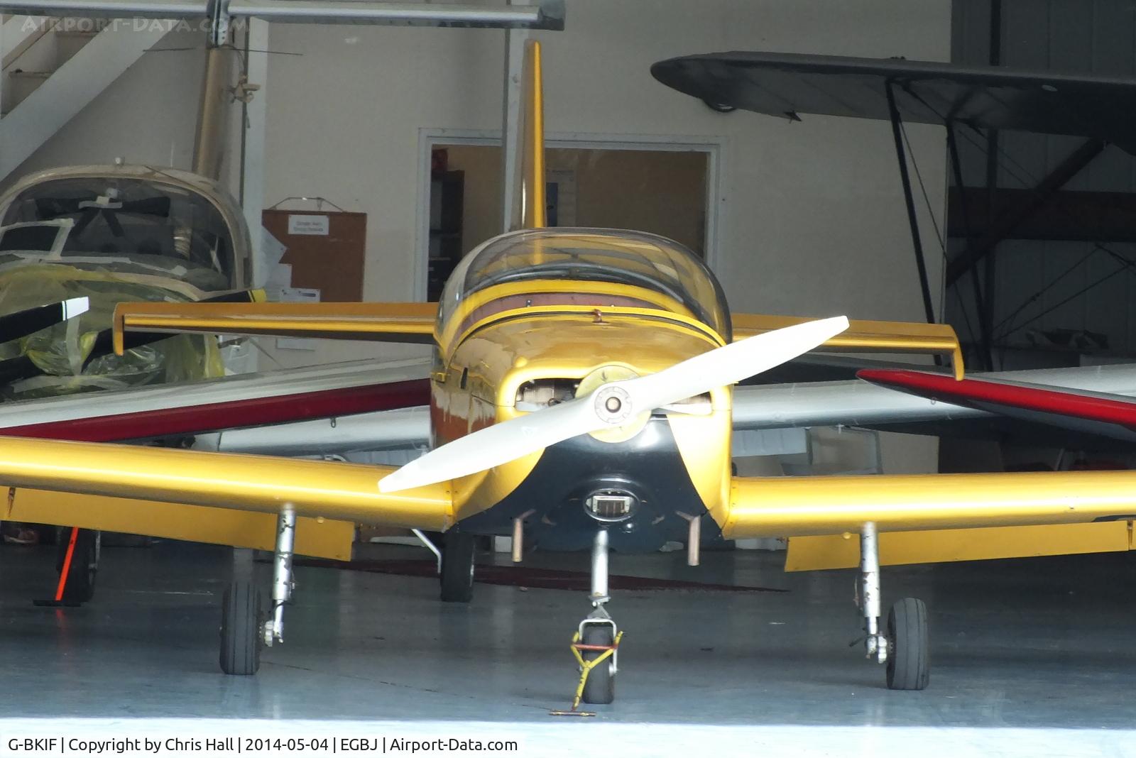 G-BKIF, 1976 Fournier RF-6B-100 C/N 3, in the Tiger Airways hangar at Staverton