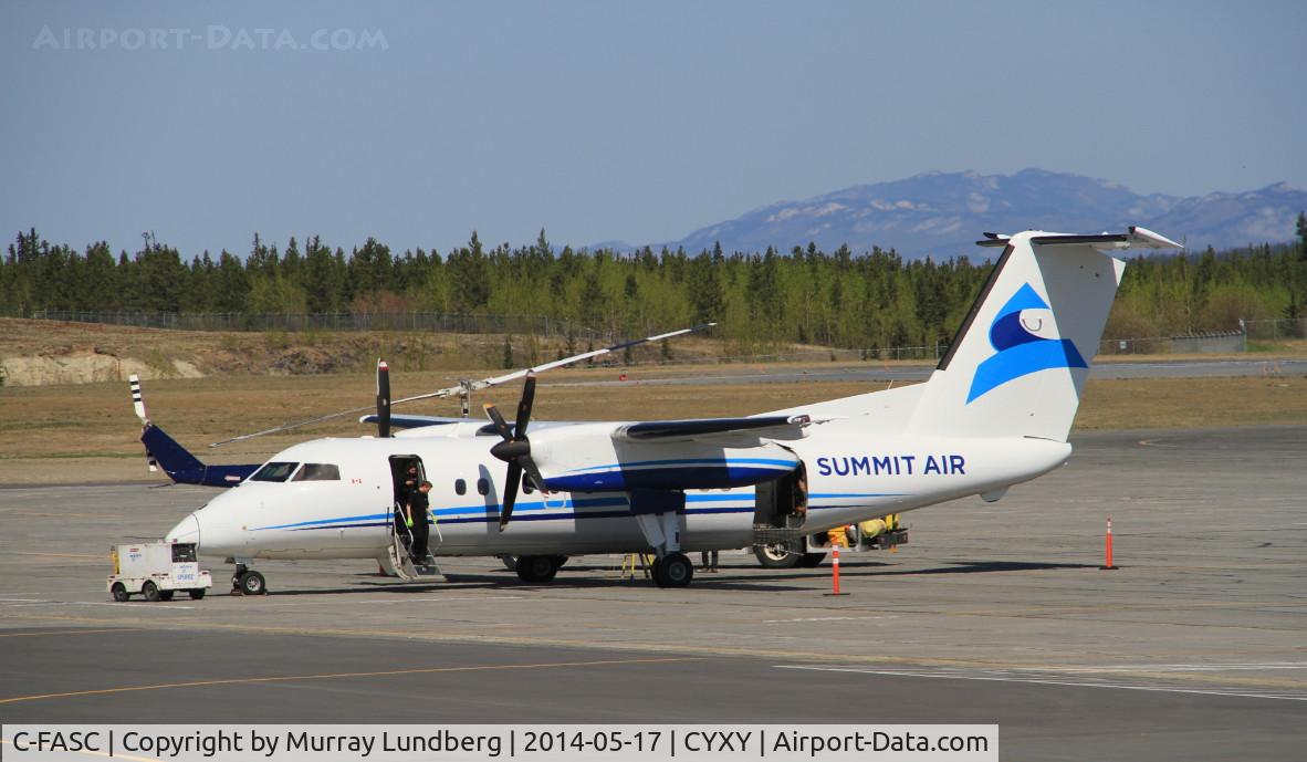 C-FASC, 1986 De Havilland Canada CC-142 Dash 8 C/N 38, On the ramp at Whitehorse, Yukon.