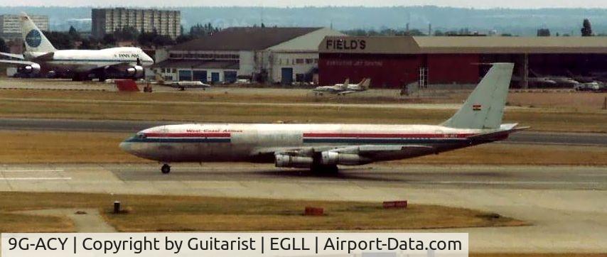 9G-ACY, 1967 Boeing 707-331C C/N 19212, Another Saturday afternoon at LHR in the 1980's