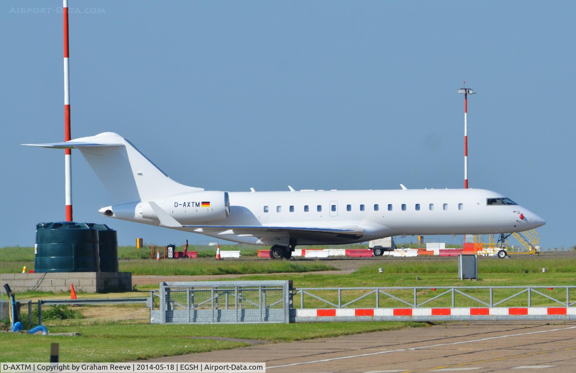 D-AXTM, 2001 Bombardier BD-700-1A10 Global Express C/N 9102, Parked at Norwich.