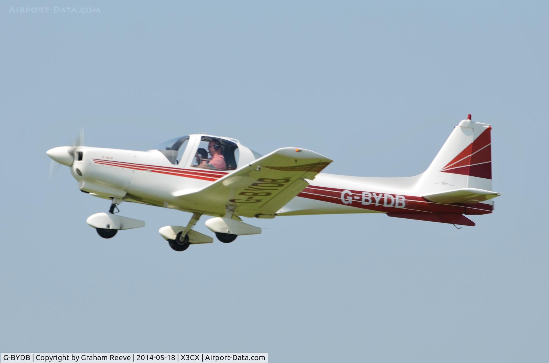 G-BYDB, 1988 Grob G-115B C/N 8025, Departing from Northrepps.