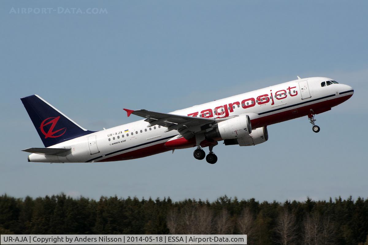 UR-AJA, 2000 Airbus A320-214 C/N 1213, Departing runway 08.