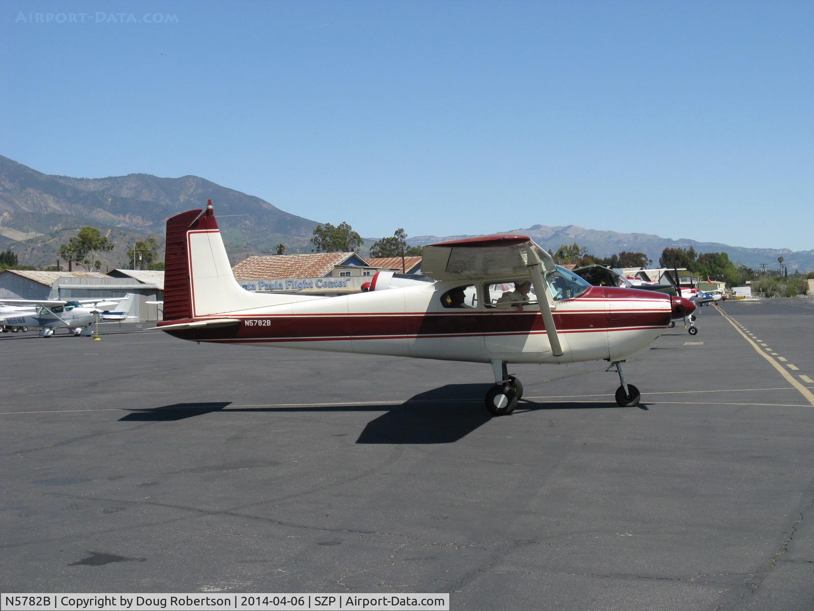 N5782B, 1956 Cessna 182 Skylane C/N 33782, 1956 Cessna SKYLANE, Continental O-470-S 230 Hp, holding short 22 taxiway
