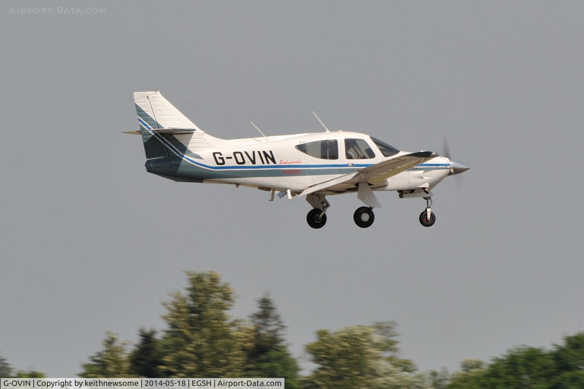 G-OVIN, 1976 Rockwell International 112TC Commander Commander C/N 13090, Landing onto runway 09 !