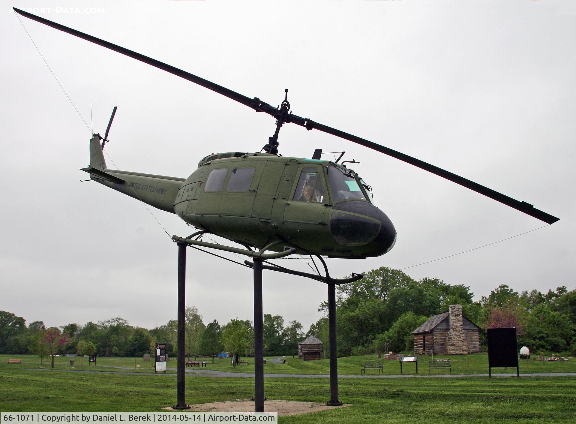 66-1071, 1966 Bell UH-1H Iroquois C/N 5554, This helicopter is part of the outdoor display of the United States Army Heritage Museum.