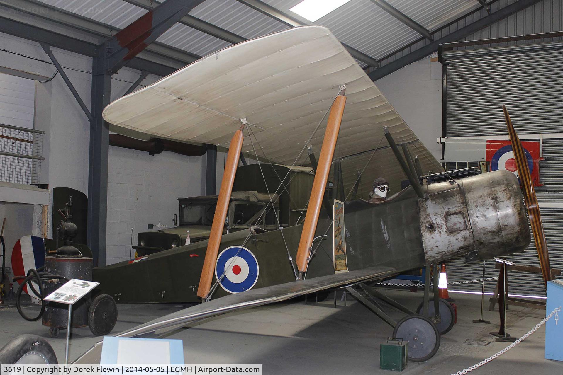 B619, Sopwith 1½ Strutter Replica C/N Not found B619, B619 (B619), Sopwith 1½ Strutter replica, used in the 2006 film, Flyboys, about, Fighter Pilots in the Lafayette Escadrille, the 124th Air Squadron formed by the French in 1916, seen at RAF Manston Museum.